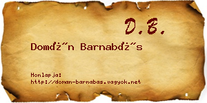 Domán Barnabás névjegykártya