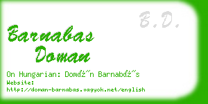 barnabas doman business card